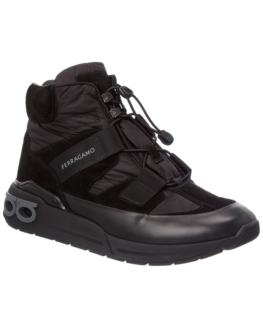 Ferragamo Leonida Suede High-Top Sneaker
