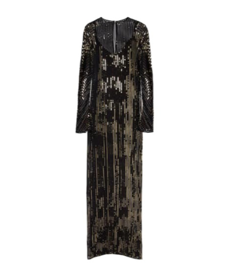 Sequined silk gown