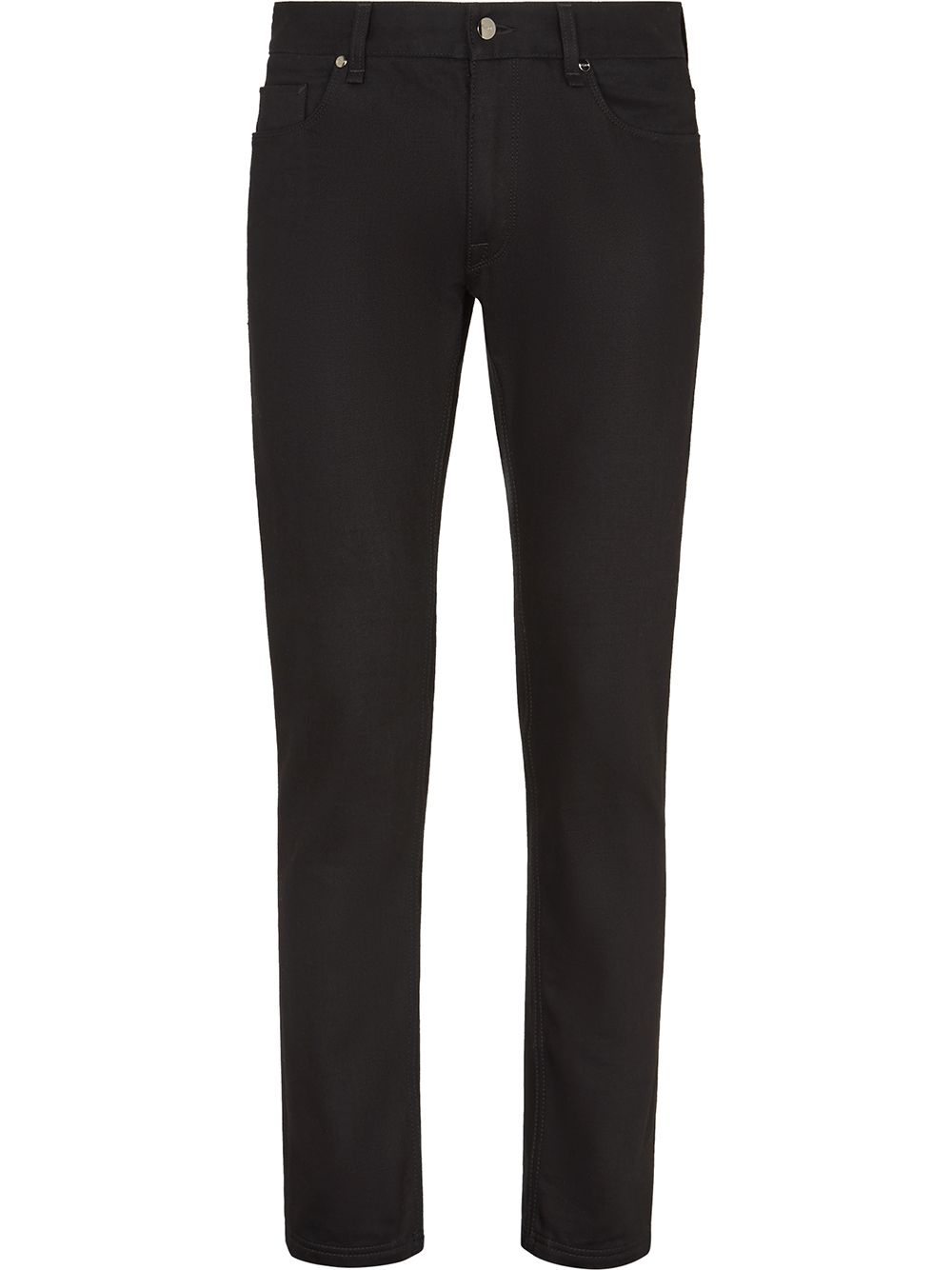 FF embroidered slim-fit jeans - Black