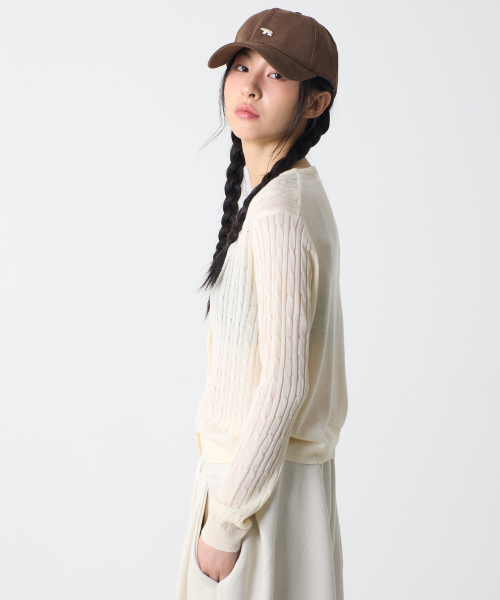 Cable Knit Cardigan White