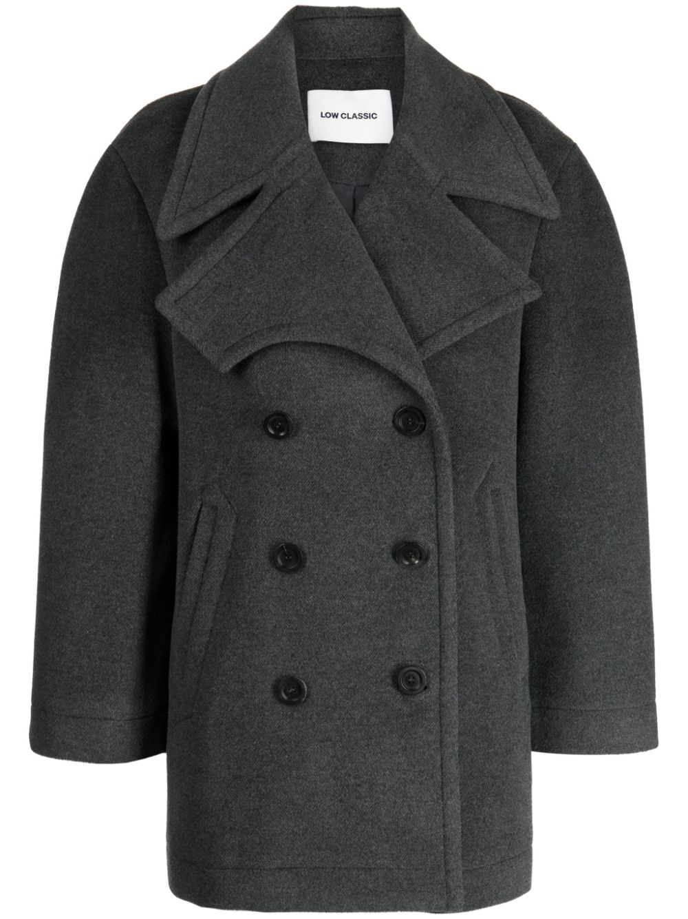 Notched-lapels double-breasted coat - Grey