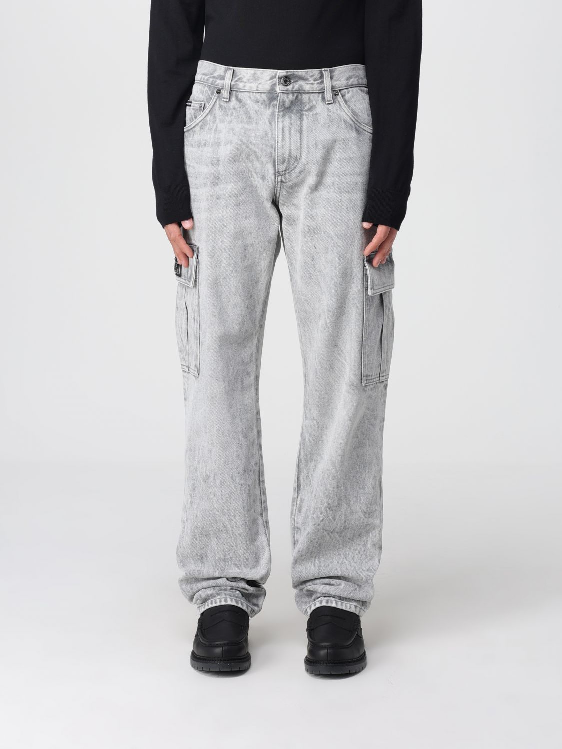 Logo-plaque cargo jeans - Grey