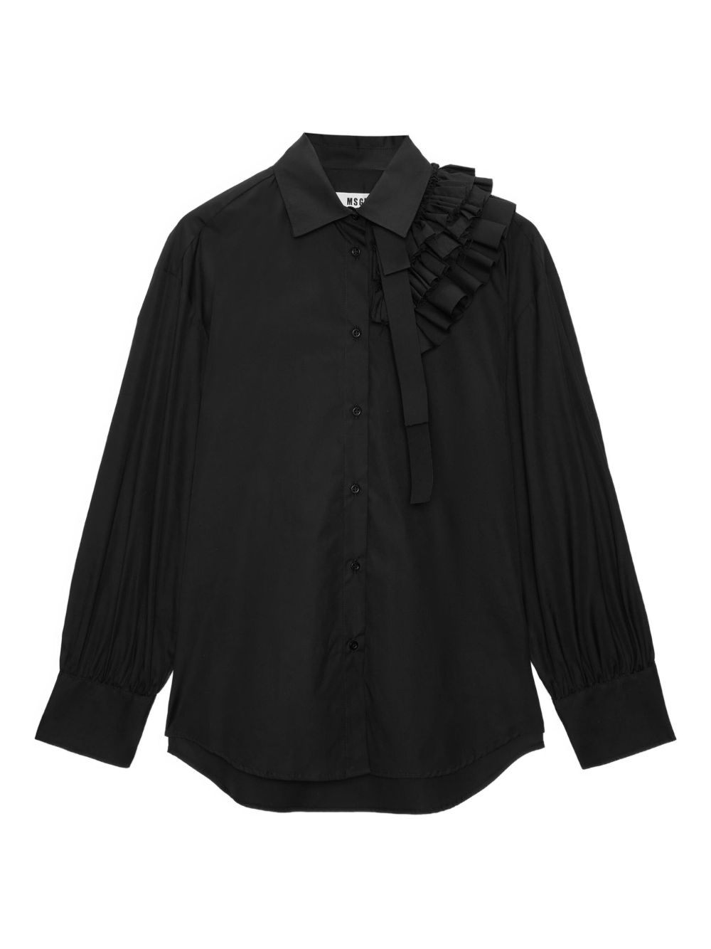 MSGM ruffled cotton shirt - Black