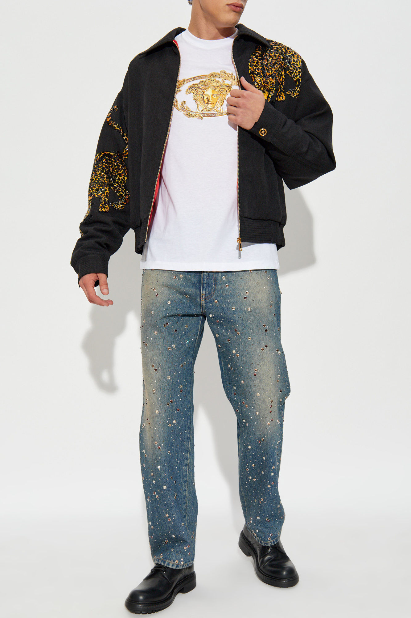 T-shirt With Shimmering Sequins, Men's, White