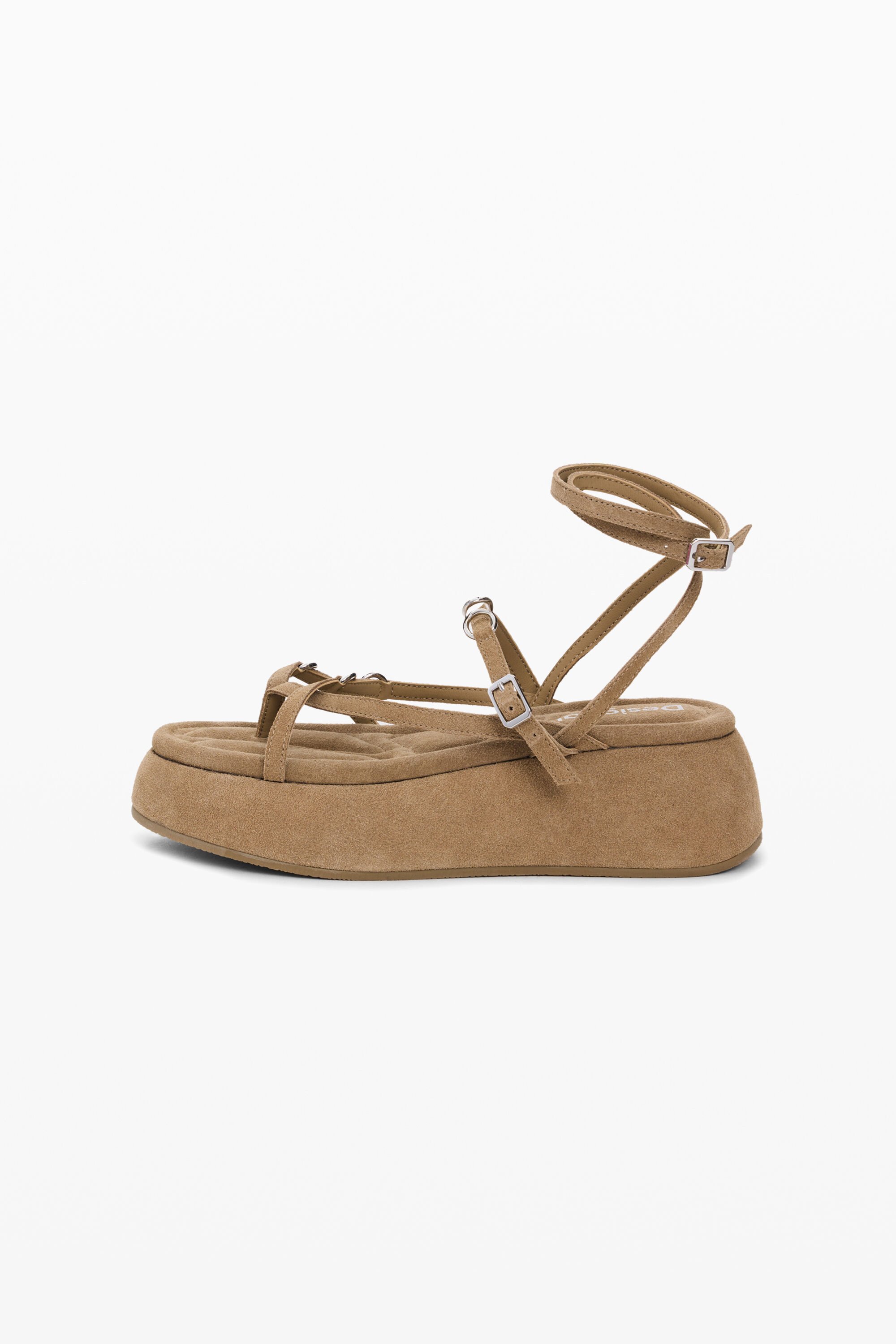 Platform leather sanda