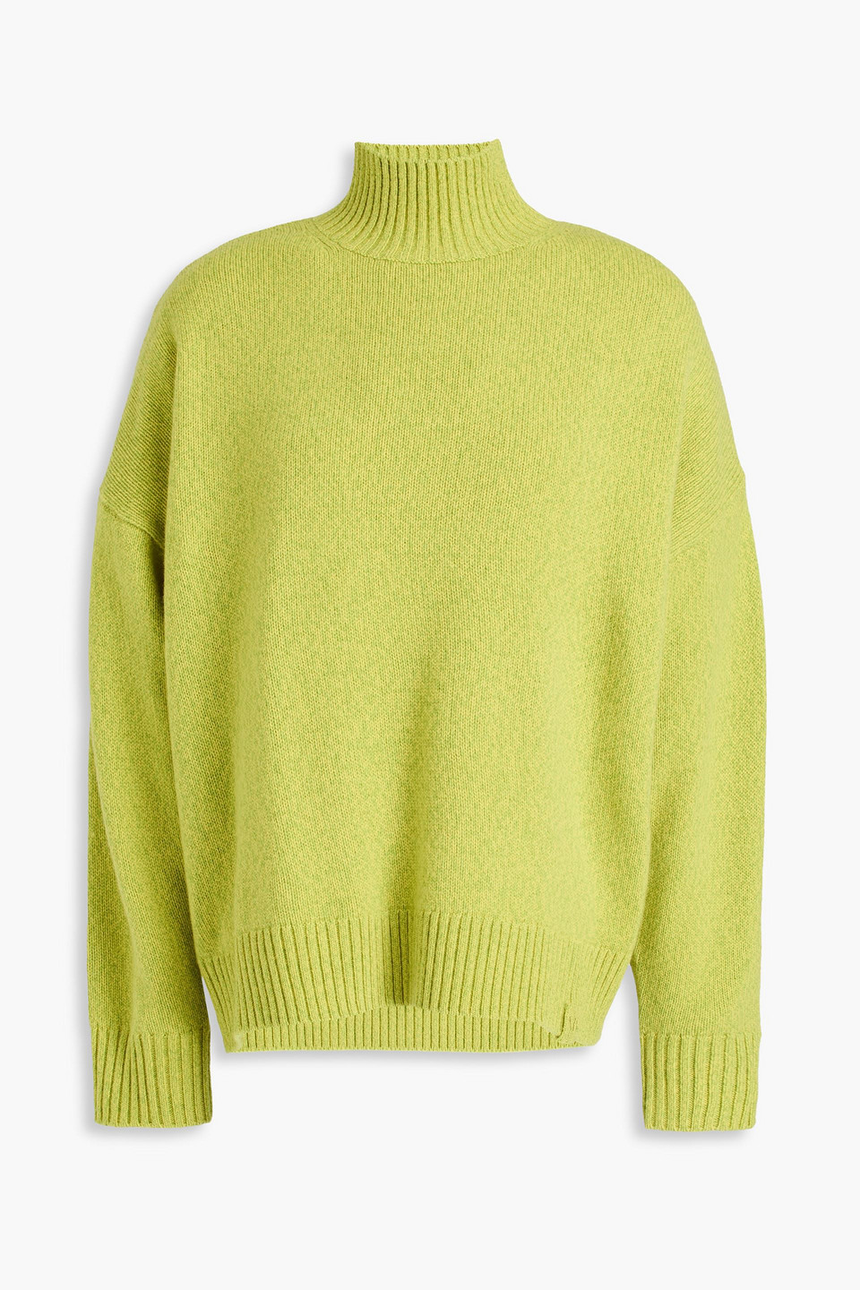 Wool and cashmere-blend turtleneck sweater - Green - M