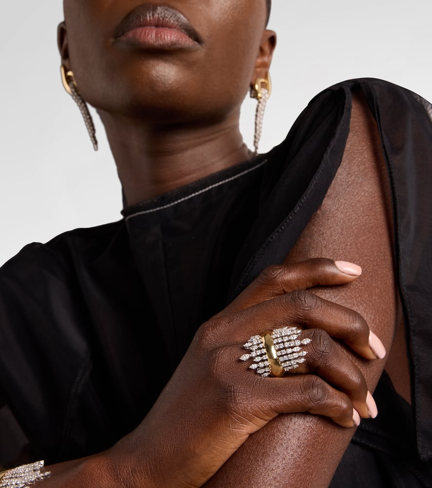 Golden Strada 18kt gold ring with diamonds