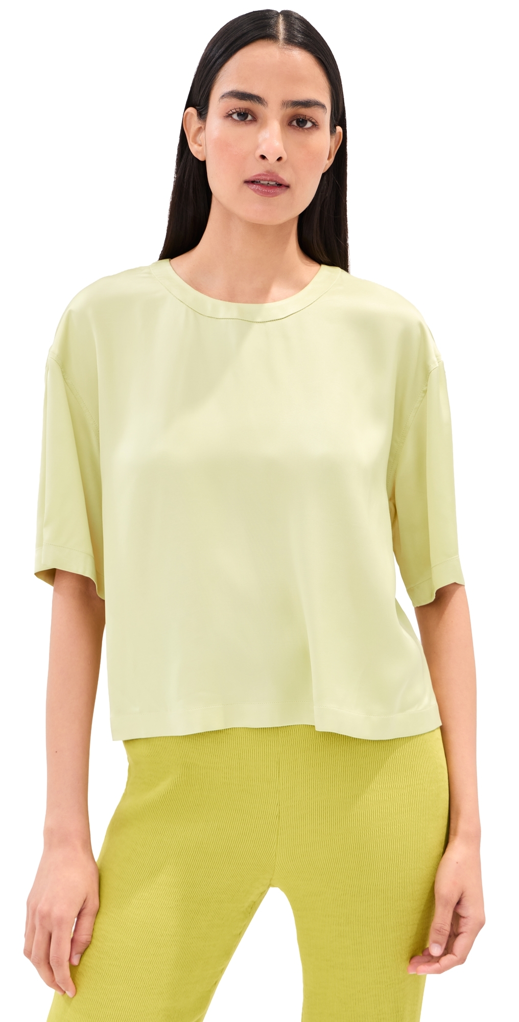 Chandler Satin Tee Honeydew