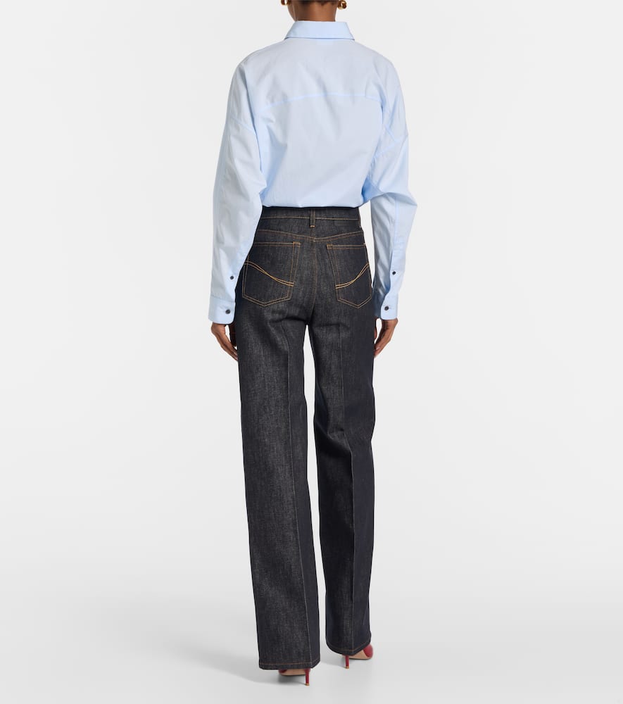 Mid-rise wide-leg jeans