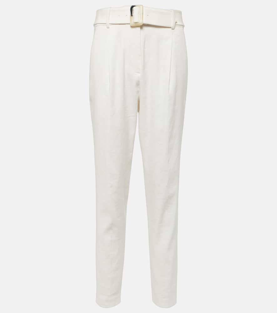 Sofia high-rise linen-blend tapered pants