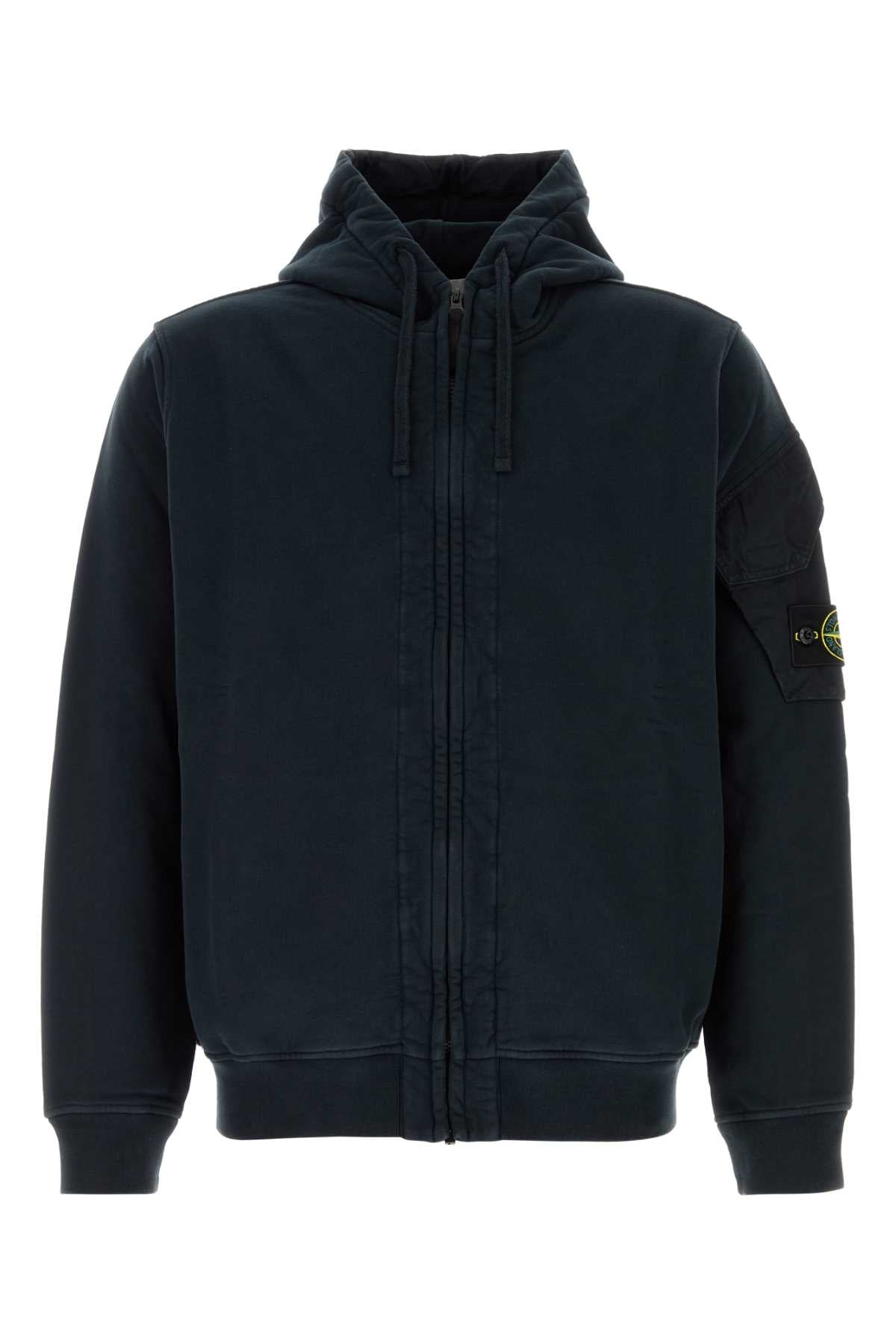 Cotton Gabardine Hooded Hooded Jacket — Navy