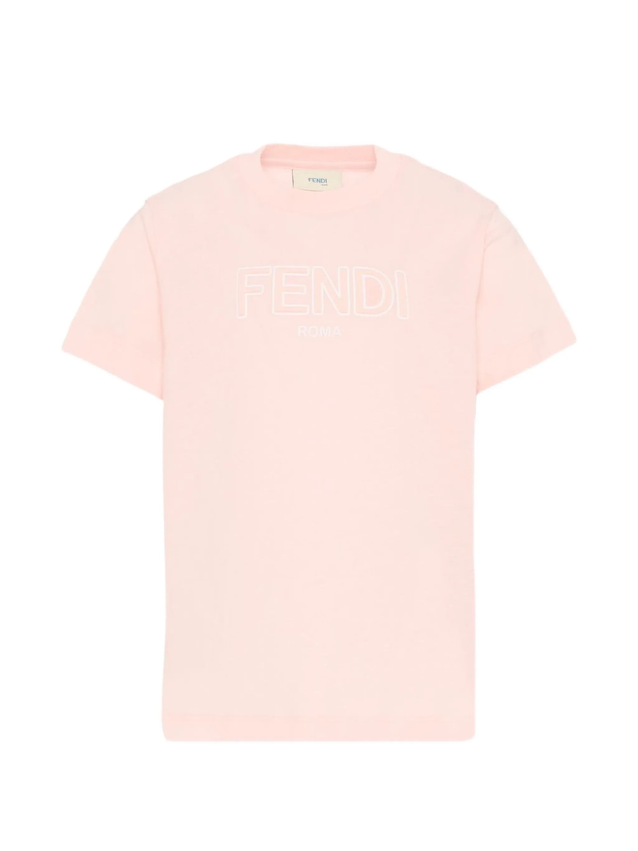 Mini Logo Lettering Neck T-Shirt for Girls