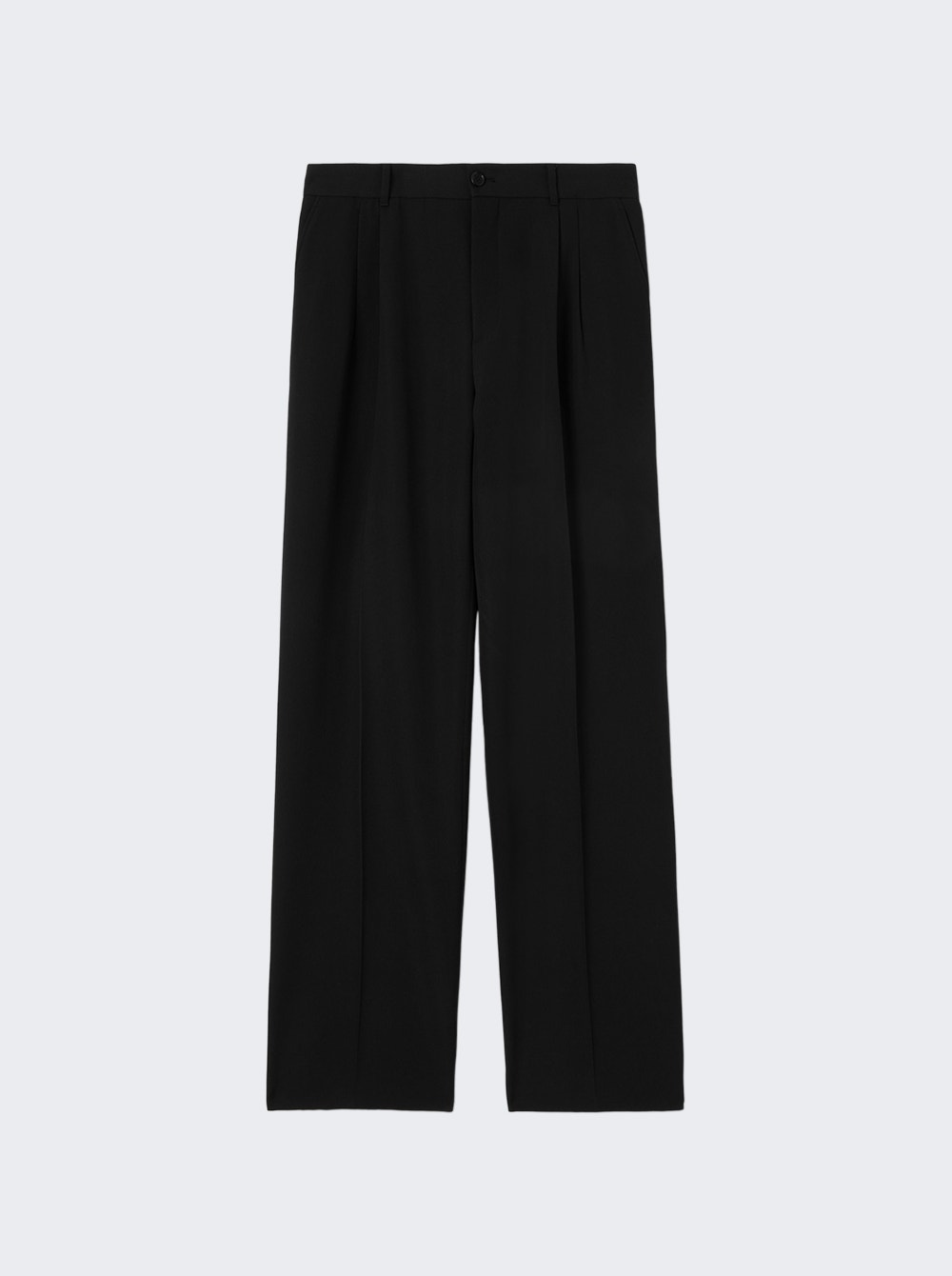 Wide-leg pleated trousers - Black