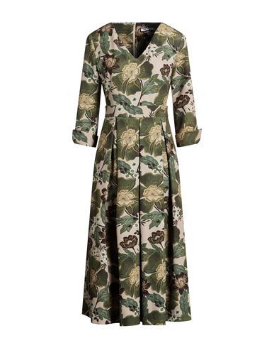 Woman Midi dress Military green Size 8 Polyester, Elastane
