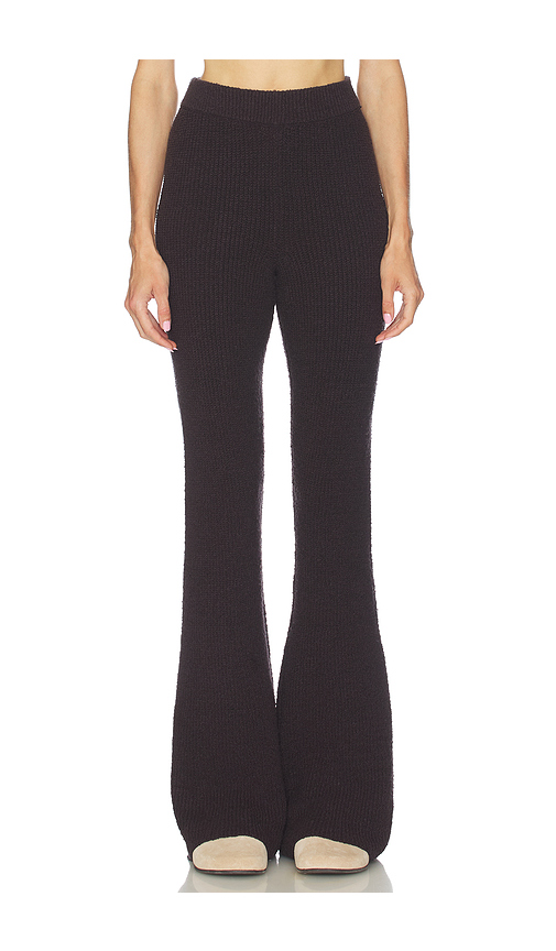 Camila Coelho Nika Rib Pant in Chocolate. L. Also in XS, XXS, S