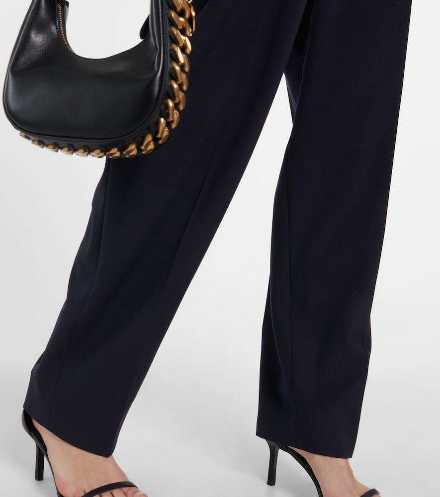 Pleated high-rise wide-leg pants