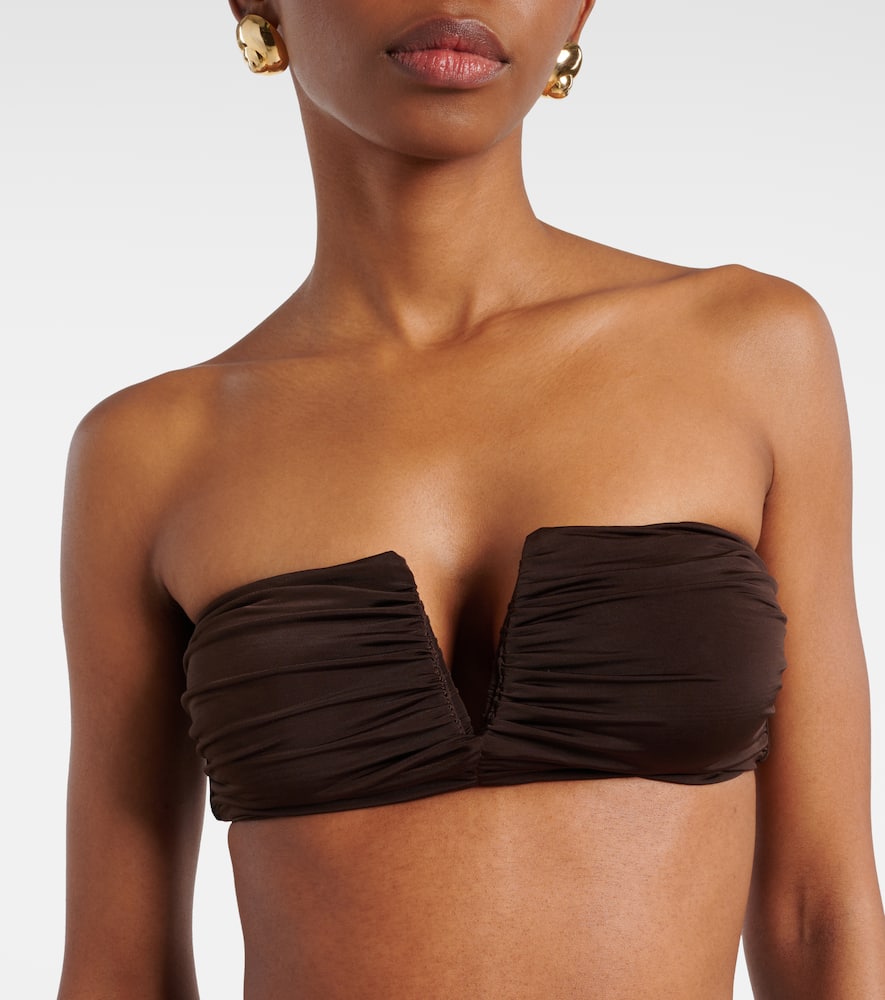 Clara ruched bandeau bikini top