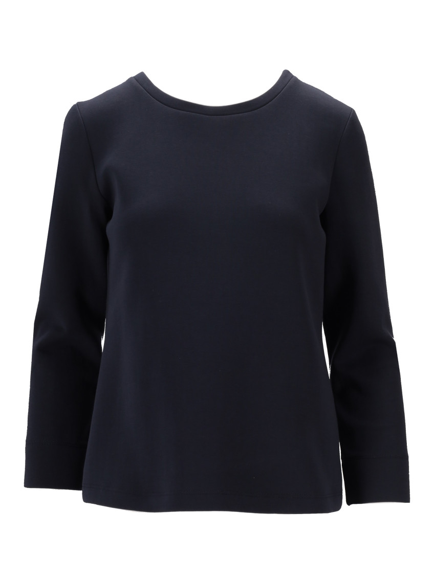 Navy Blue Solid Round Neck T-Shirt