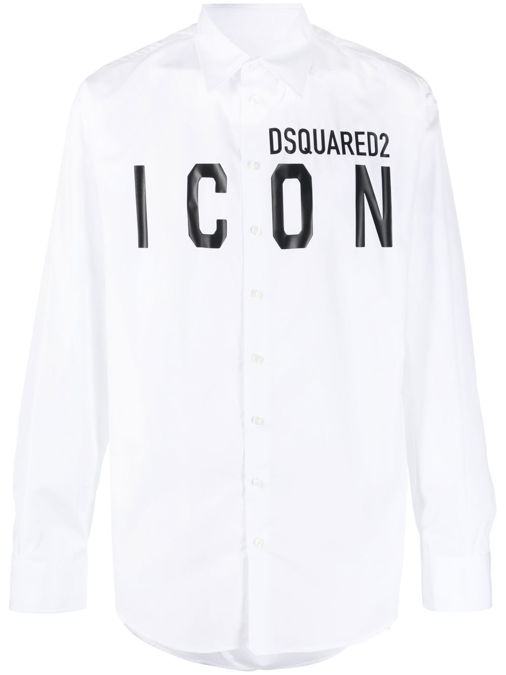 Logo-print cotton shirt - White