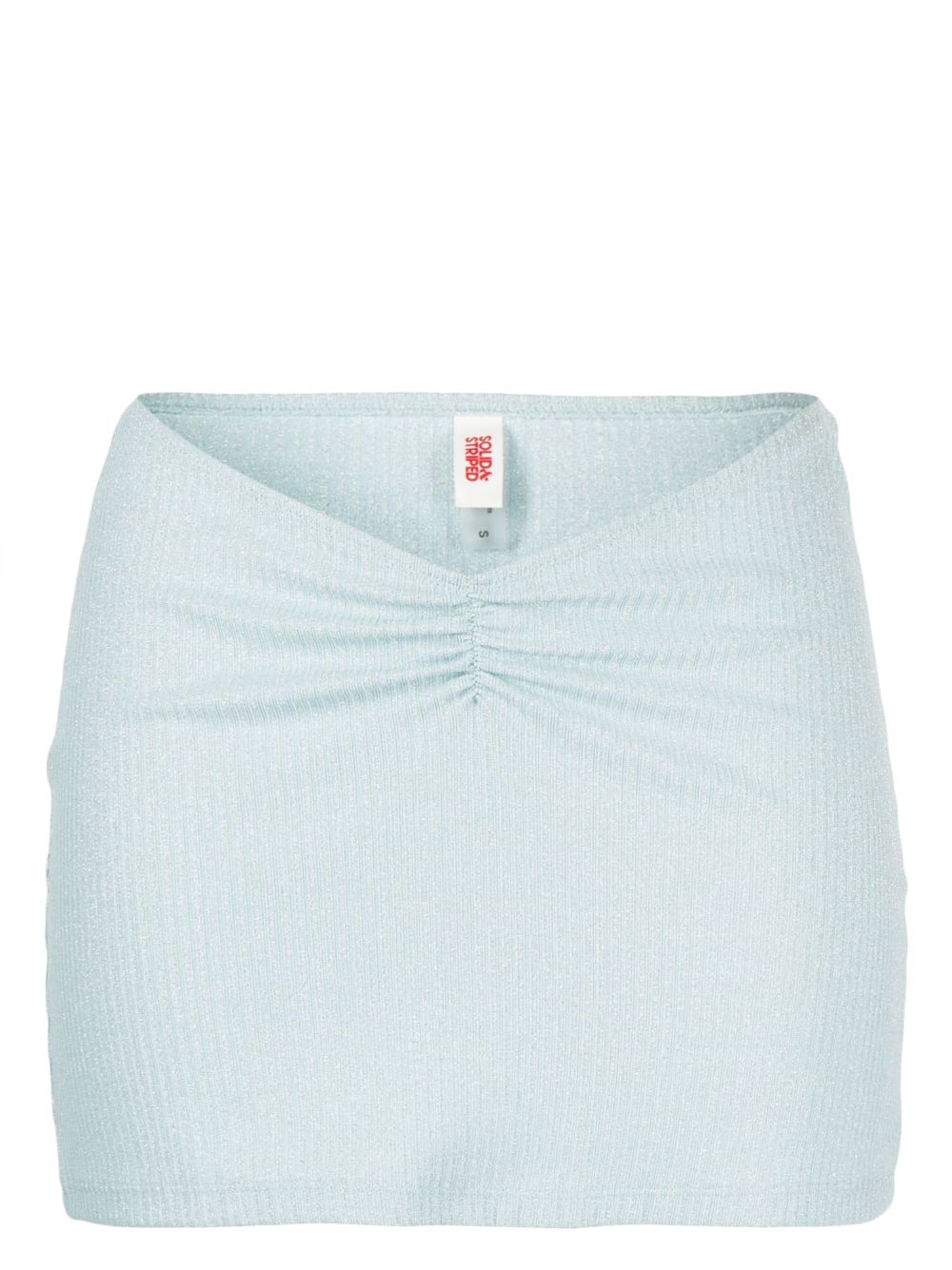 Ribbed mini skirt - Blue