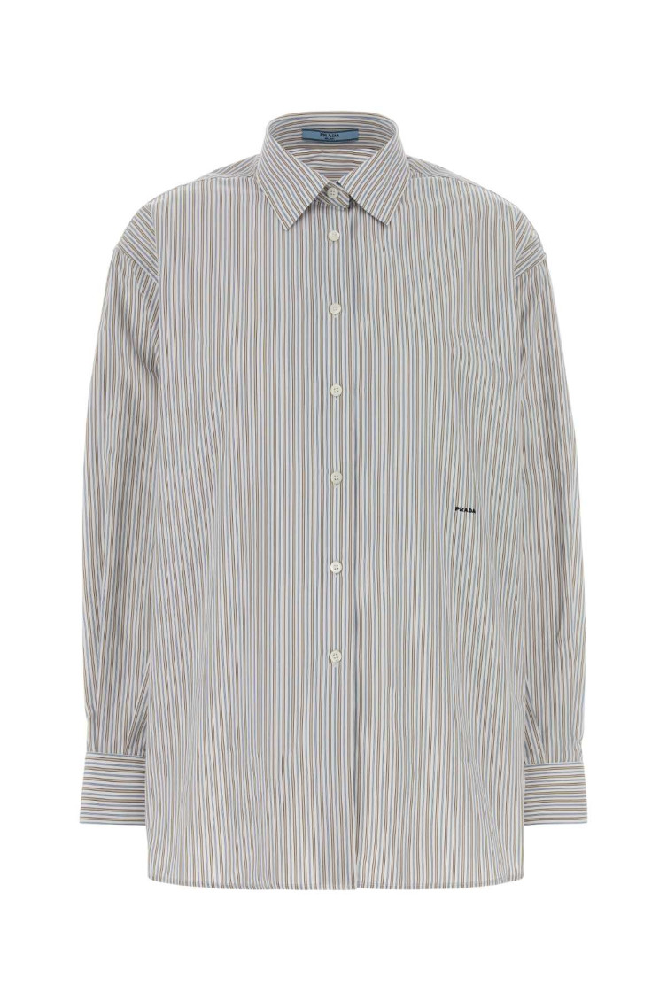 Prada - cotton poplin shirt double stripe design