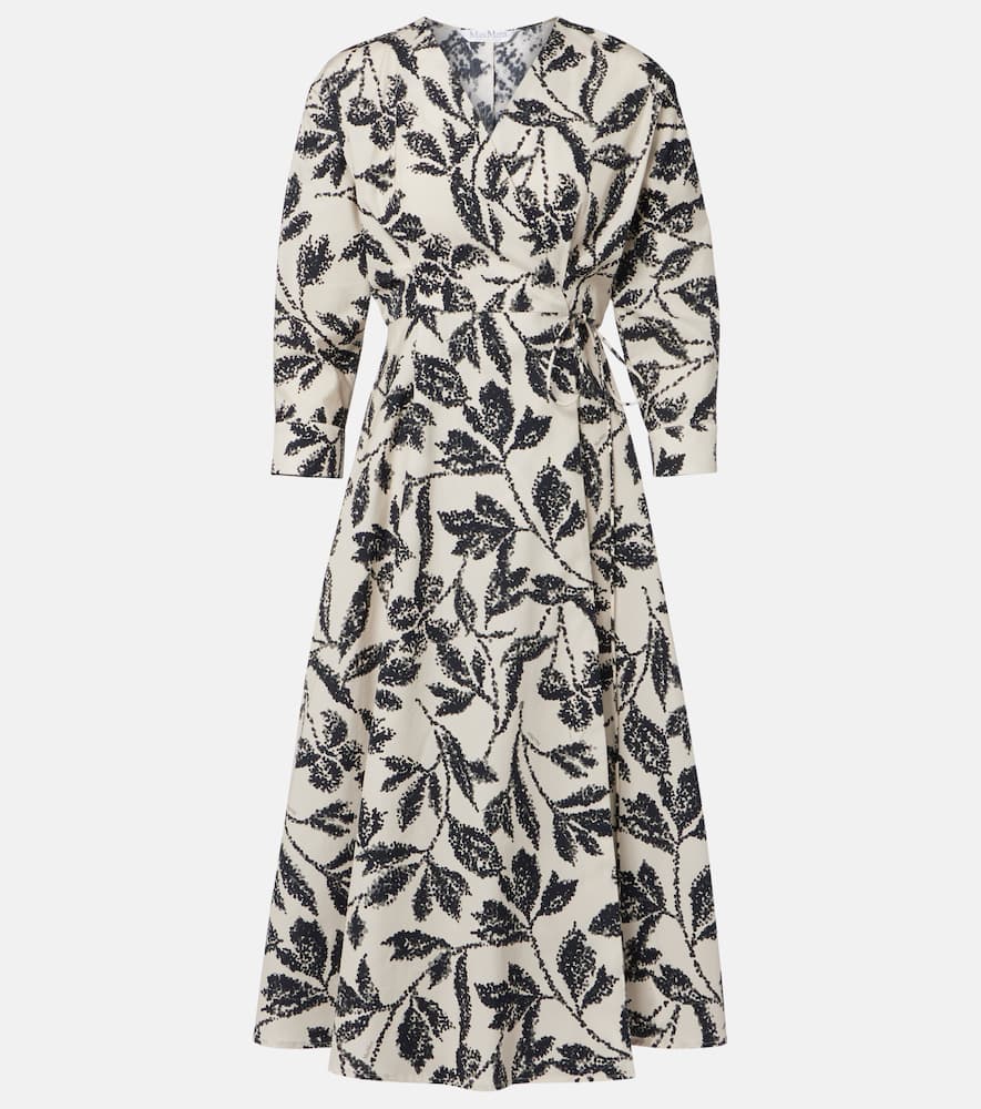 Camino printed cotton wrap dress
