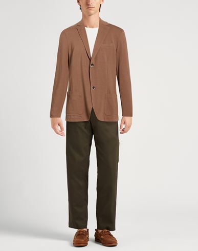Man Blazer Light brown Size 44 Cotton, Elastane