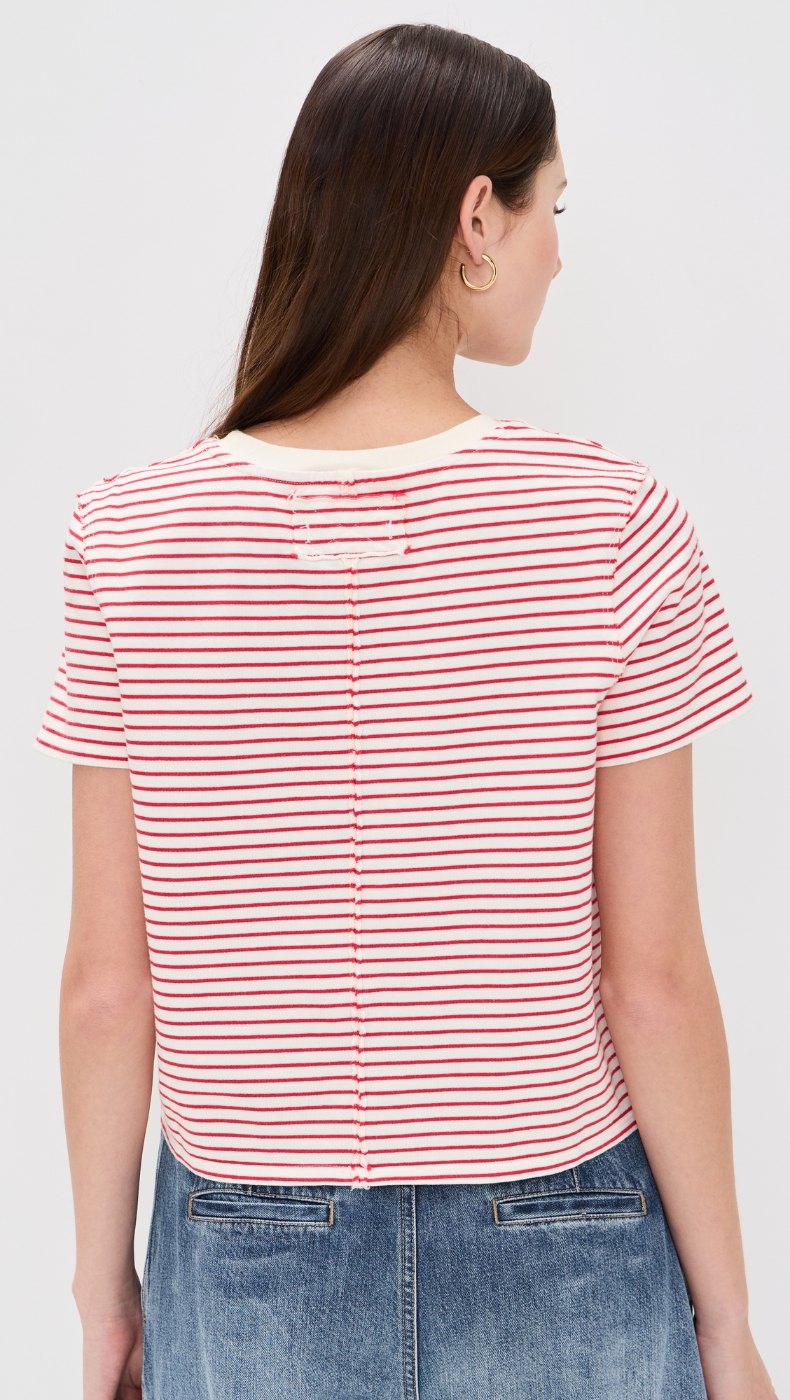 Free People Everyday Tee Stripe Ivory Combo