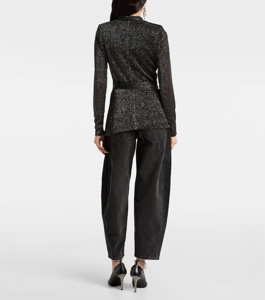 Cinay lamé wrap top