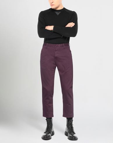 Man Pants Plum Size 32 Cotton, Elastane