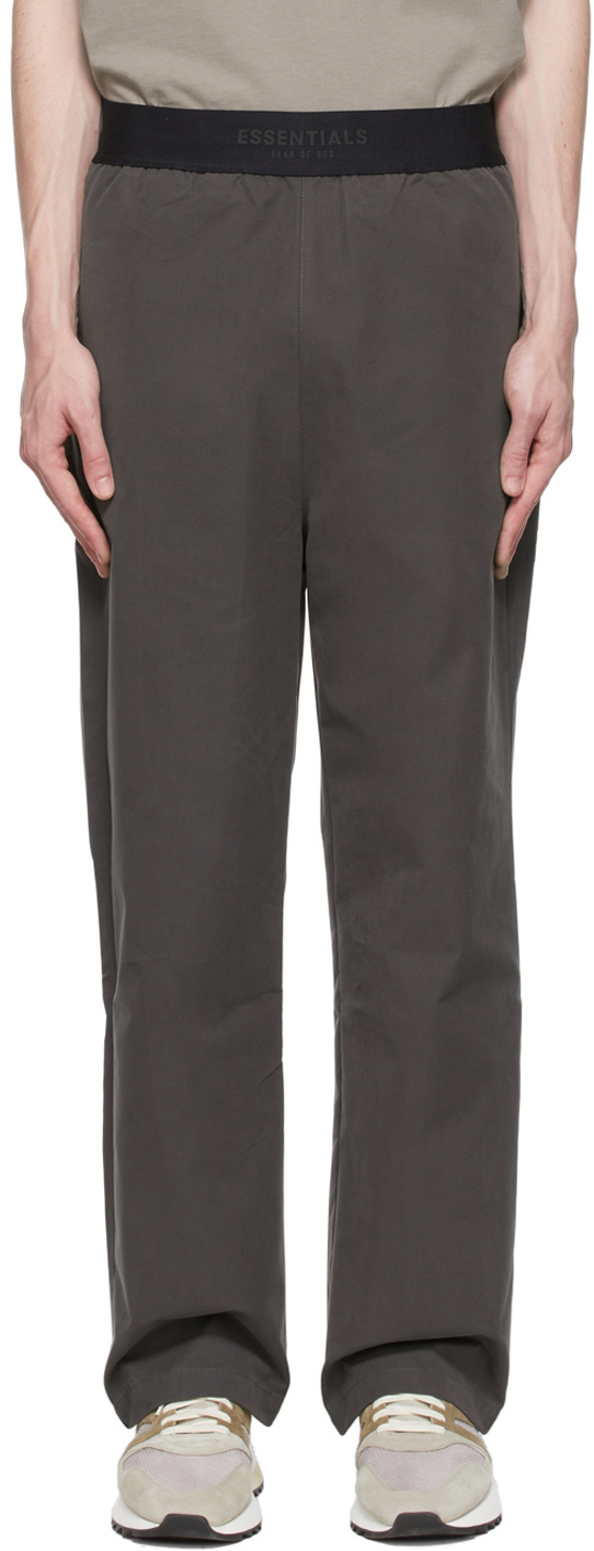 Essentials ブラック コットン トラウザーズ