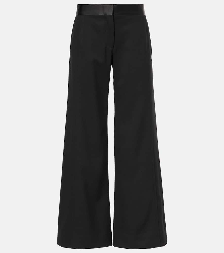 Side Panel wool-blend wide-leg pants