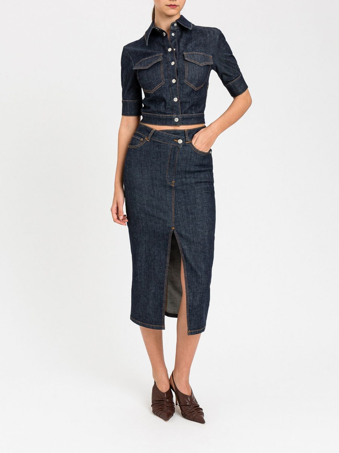 Skirt Woman color Denim