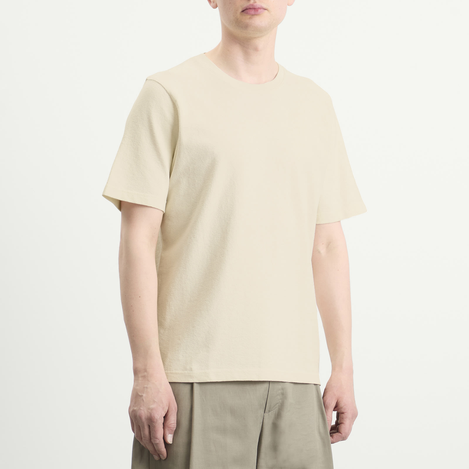 Men's Textured T-Shirt Ecru