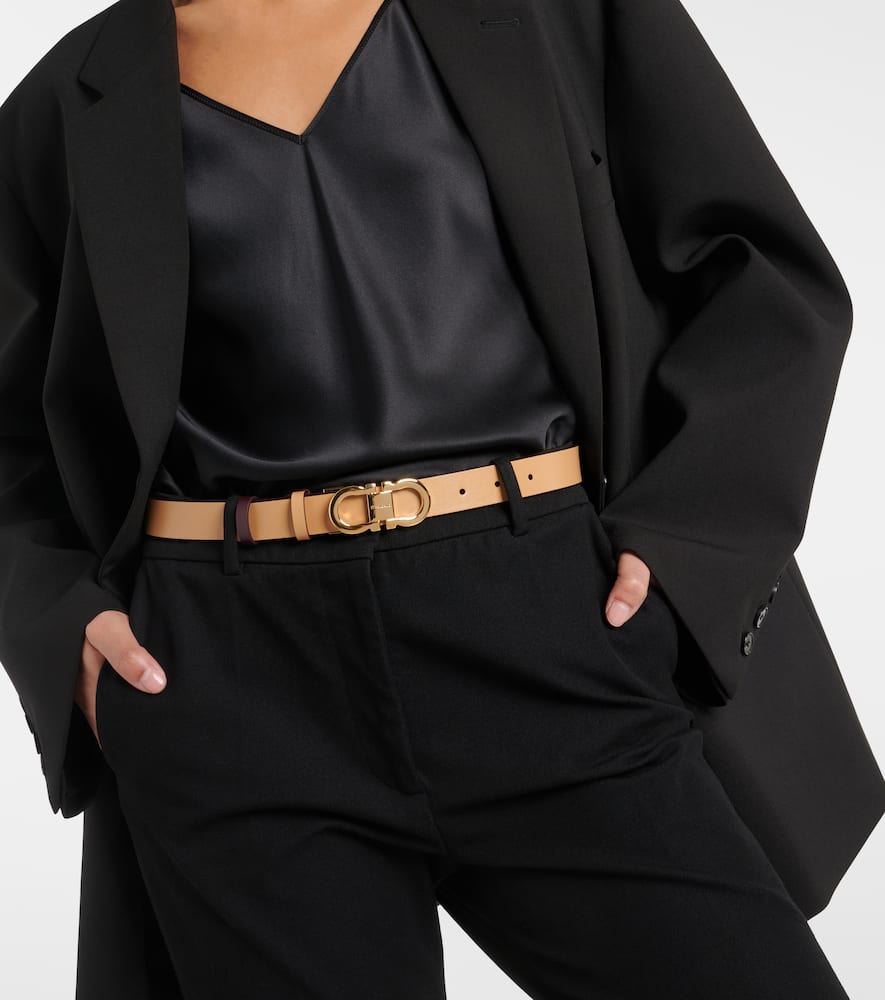 Gancini reversible leather belt