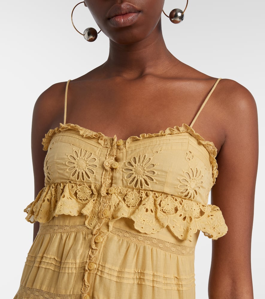 Paule lace-trimmed cotton maxi dress