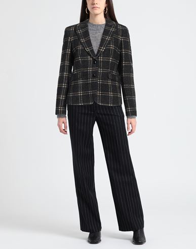 Woman Blazer Black Size 0 Virgin Wool, Polyamide, Cotton, Linen