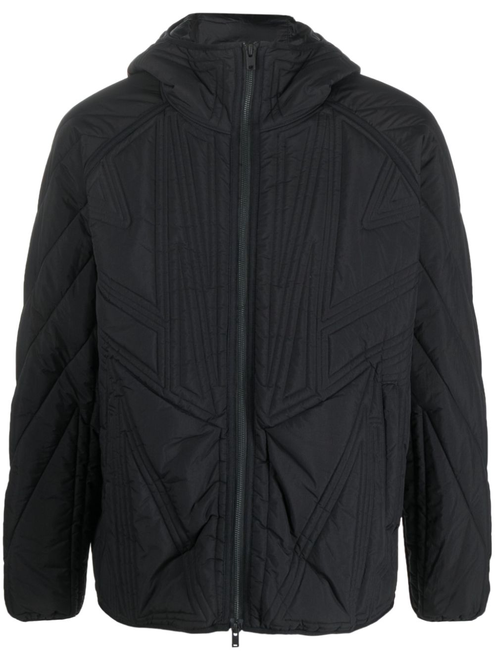 Hooded quilted jacket - Black