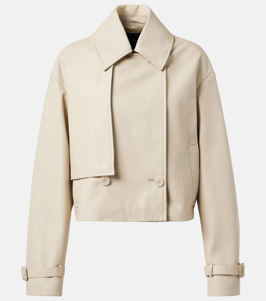 Cropped leather jacket