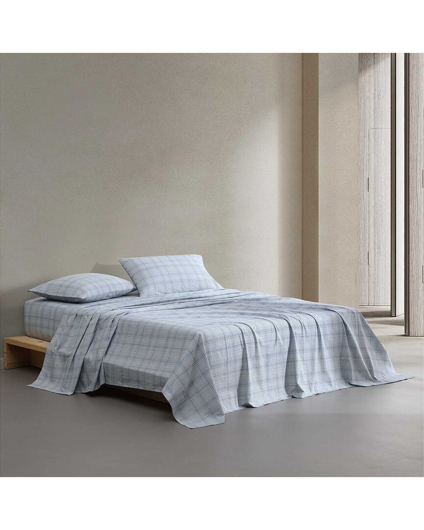 Multi Grid Cotton Percale Sheet Set