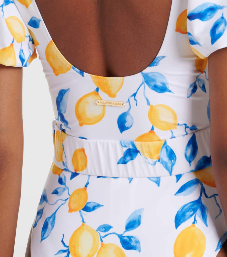 Alexandra Miro Jeanie belted printed swimsuit