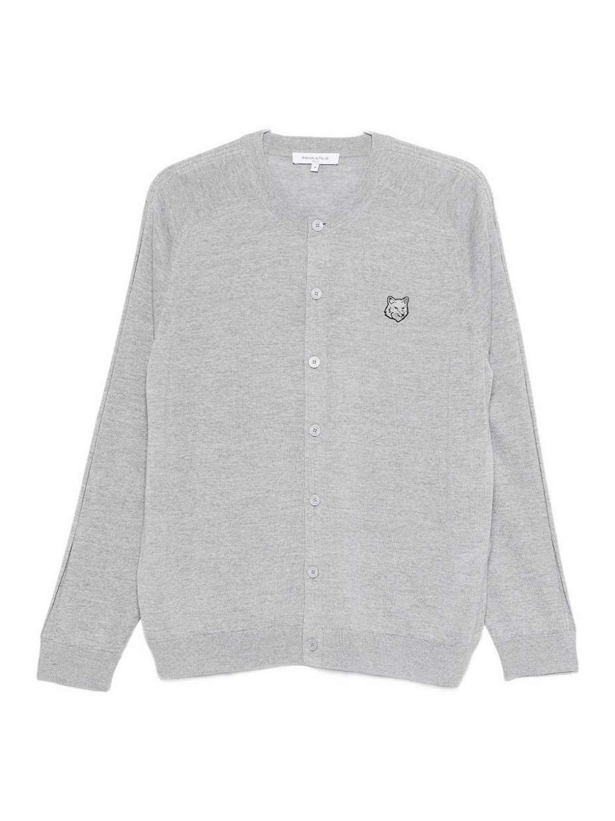 Maison Kitsuné - fox head wool knit cardigan