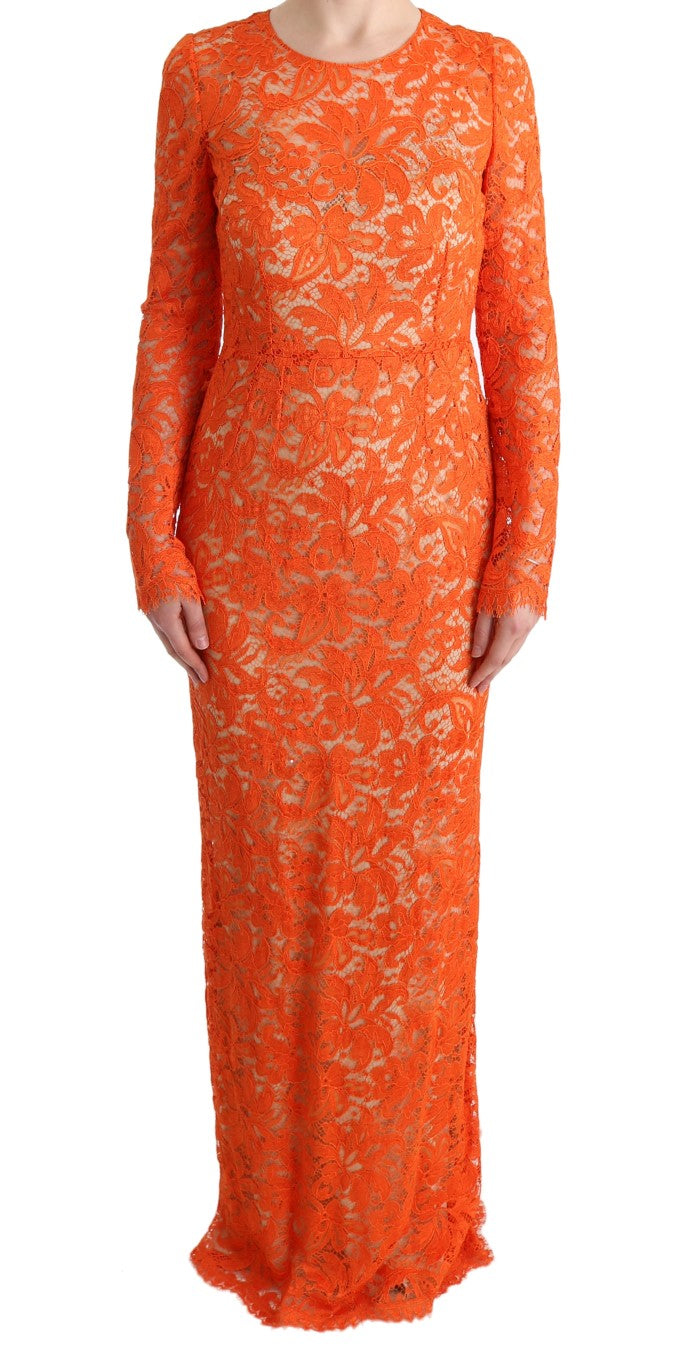 Floral Lace Dress — Orange