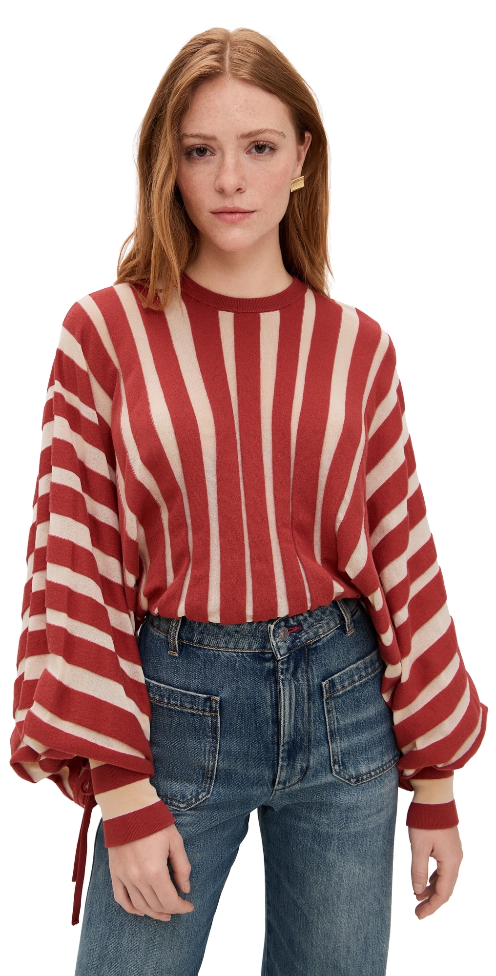 Rebellion Drawn Sweater Red/Cream Stripe