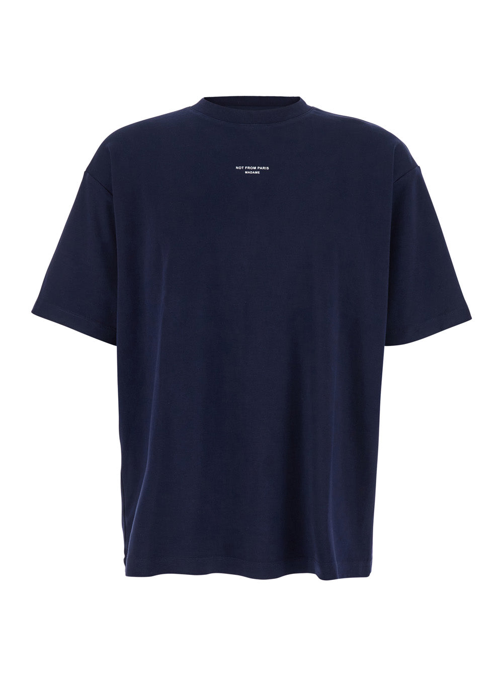 Slogan-Printed Cotton T-Shirt — Navy