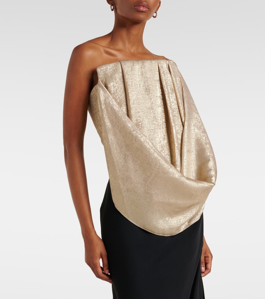 Zeal draped lamé top