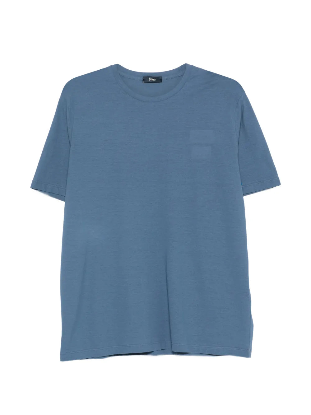 Cotton Round-Neck T-Shirt — Blue