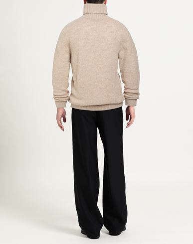 Man Turtleneck Beige Size L Merino Wool, Cashmere, Polyamide