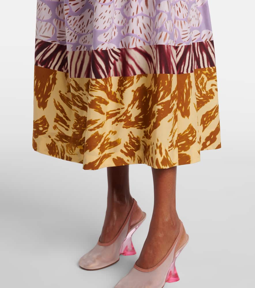 Printed cotton maxi skirt