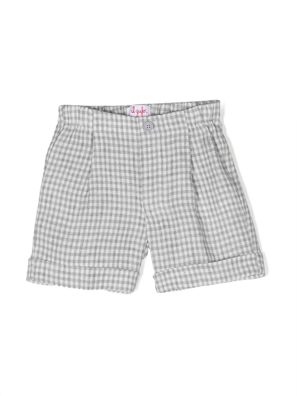 Gingham-check print shorts - Grey